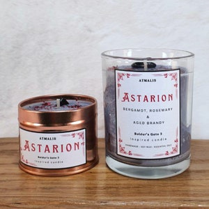 Astarion || Baldur's Gate 3 || Scented Candle || Gift ||  Handmade, Soy wax, Bio, Vegan, Rustic
