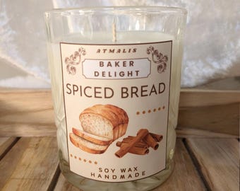 Cinnamon Bread || Scented Candle || Gift ||  Handmade, Soy wax, Bio, Vegan, Rustic