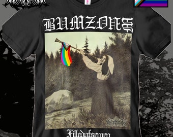 BUMZONE gay trans pride black metal tee