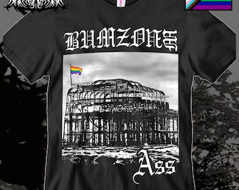 BUMZONE - ASS - Black metal gay pride tee