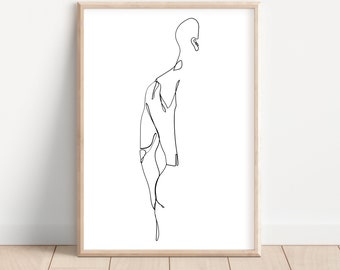 Man Line Art Print, Wall Art stampabile, Modern One Line Art Print, Line Art Print, Line Art Man, Male Art, Download digitale