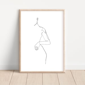 Frau Line Art Print, druckbare Wandkunst, moderne Line Art Print, Line Art Print, Line Art Druck Frau, weibliche Kunst, digitaler Download