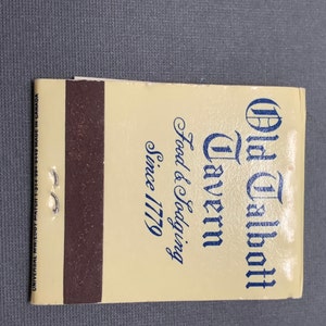 Vintage Old Talbott Tavern Matchbook, Universal MW/ Eddy Matchbook All Unstruck Original Paper Matches