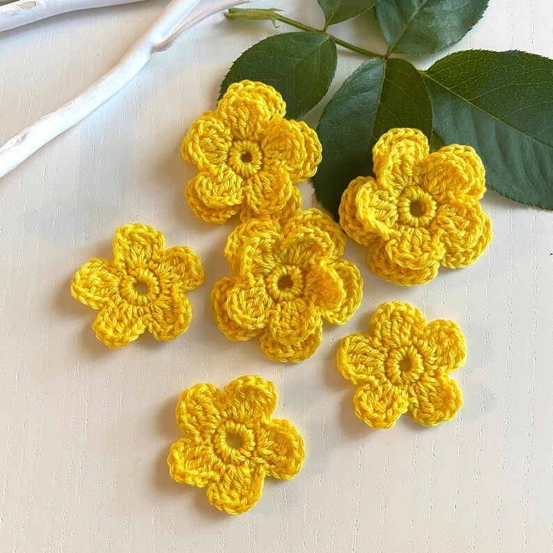 3 Beige Crochet Flower and 3 Roses Embellishment for DIY Etsy