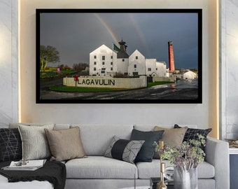 Lagavulin Distillery, Home Decore Nature Wall Art, Ready To Hang Photographic Sea Cool Decore