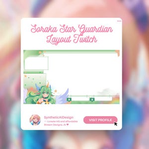 Soraka Star Guardian Overlay Twitch | Twitch Overlays | League of Legends | Twitch Streaming | Soraka | Soraka League of Legends | Layout |
