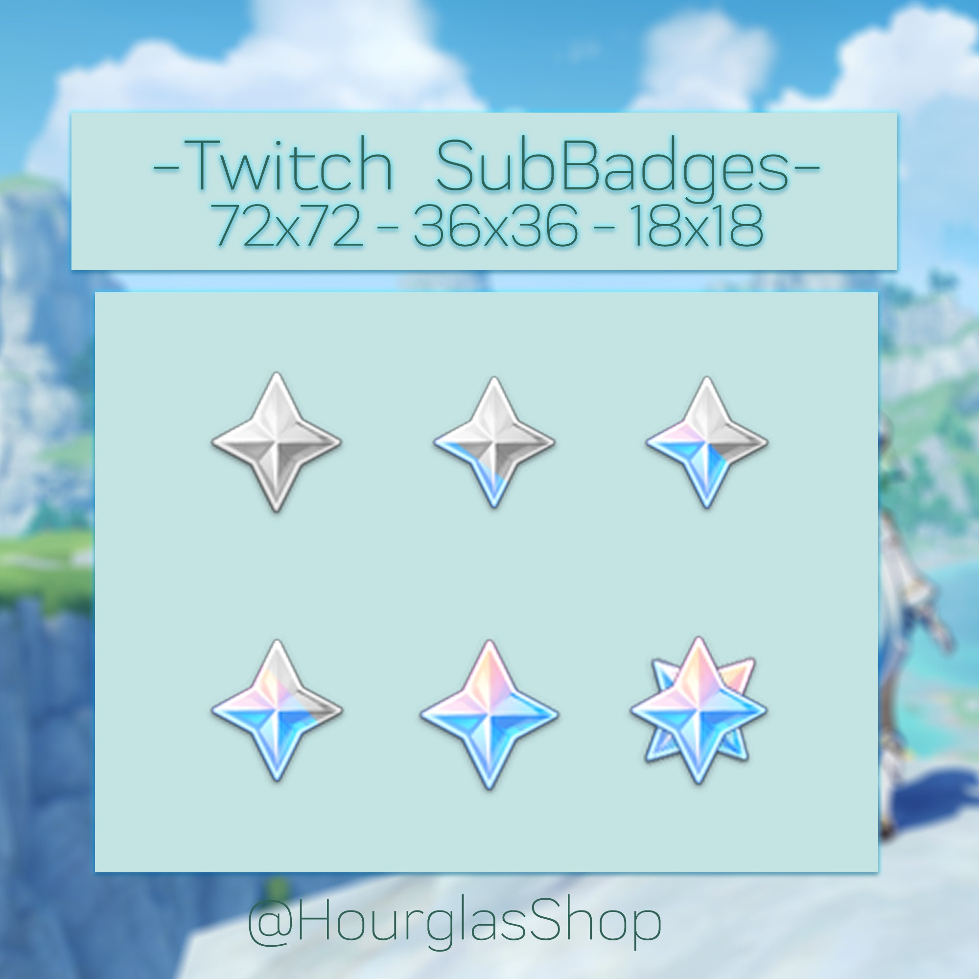 Genshin Impact Twitch Badges - Gaming Visuals