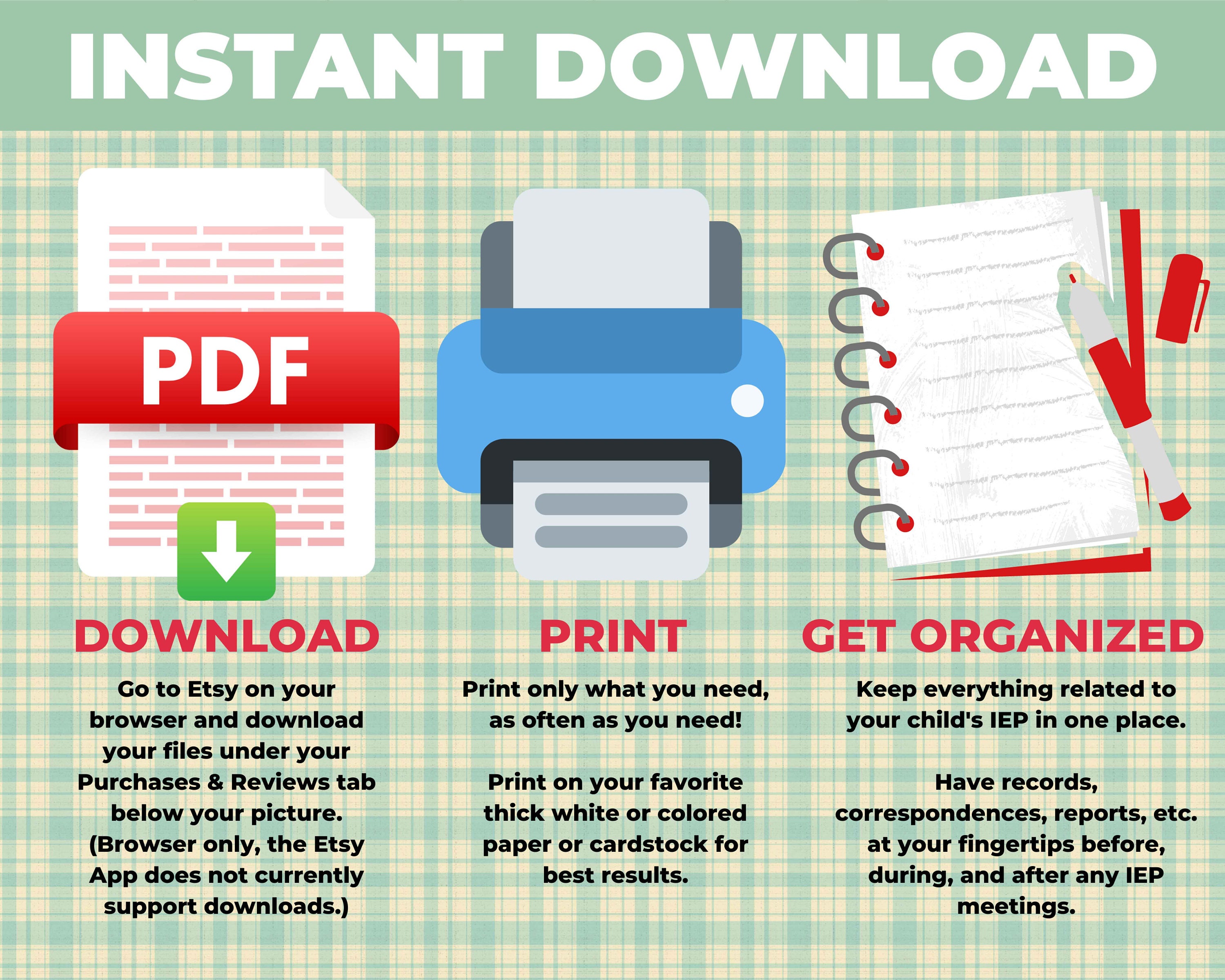 Printable IEP Binder for Parents &amp; Students IEP Meetings Planner ...