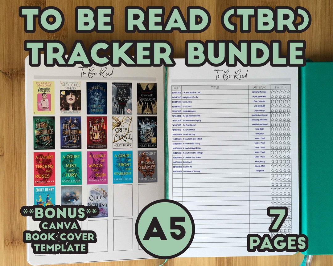 TBR Tracker Booktok Journal Insert Printable to Be Read List 2025