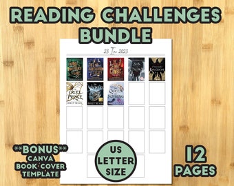 Reading Challenge Printable Bundle: A-Z, 52 Book Club, Bingo (US Letter) (Digital Download)