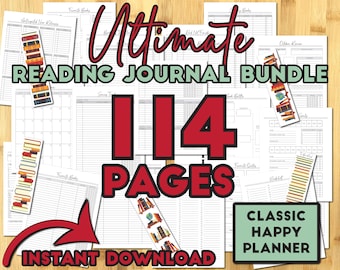 Reading Journal Printable Bundle: Book Tracker, Reviews, Challenges (Classic HP) (PDF) 26 in 2026