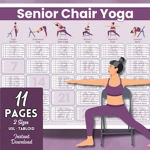 Senior Chair Yoga Poster: 30-Tage Challenge (PDF)