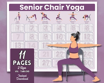 Senior Chair Yoga Poster: 30-Day Exercise Challenge (PDF)