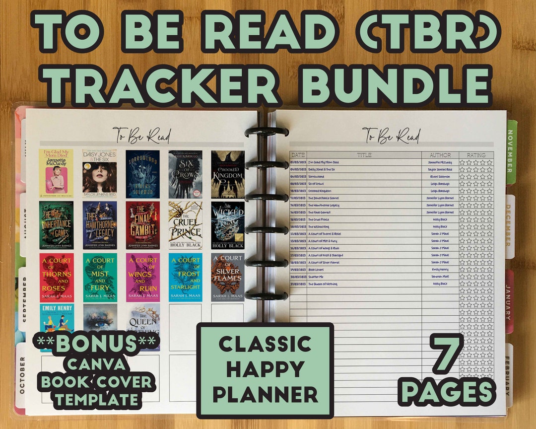 TBR Tracker Booktok Journal Insert Printable to Be Read List 2025