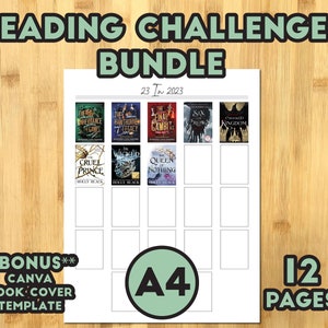 A4 Reading Challenge Printable Bundle: Book Club Tracker (PDF)