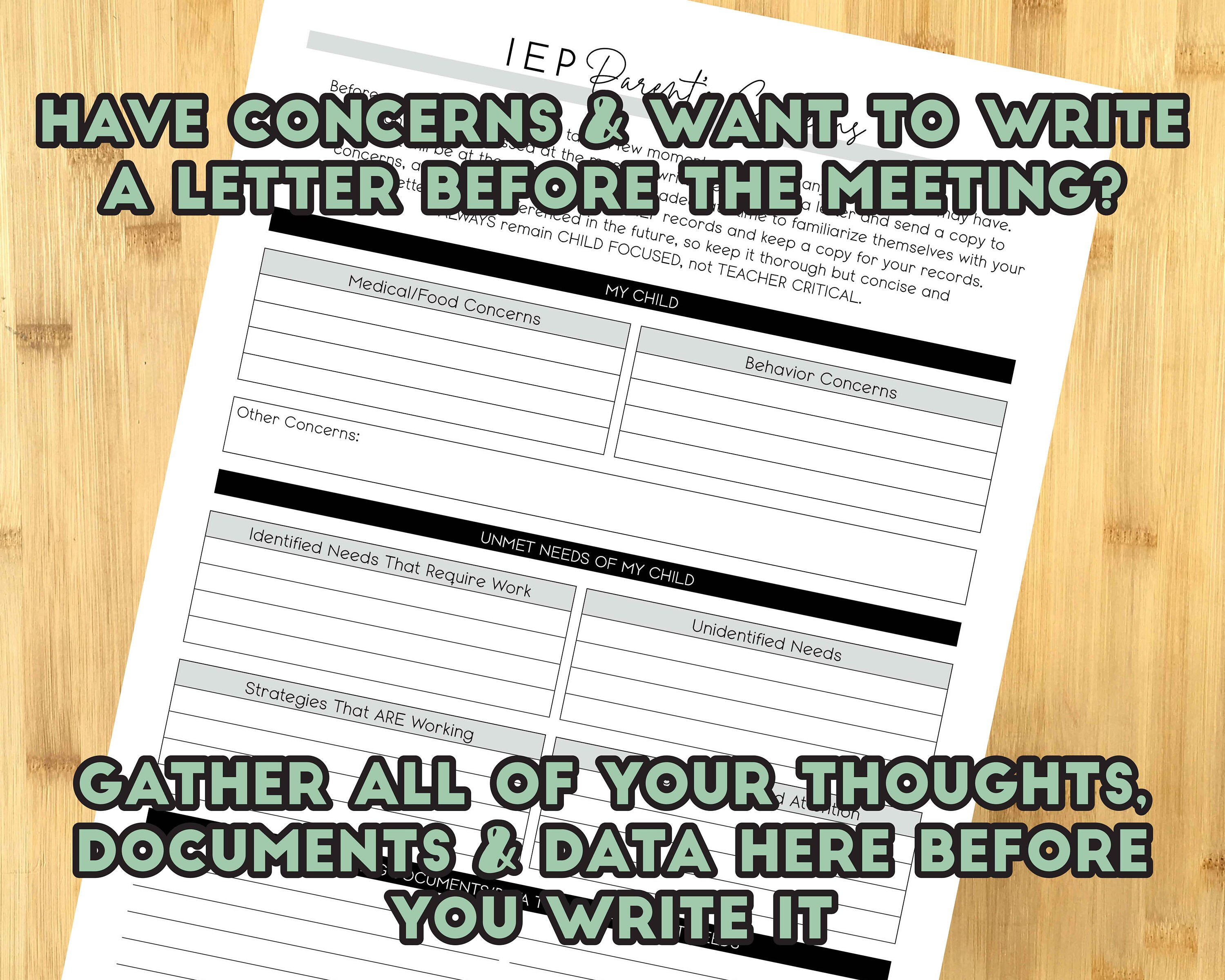 Printable IEP Binder for Parents &amp; Students IEP Meetings Planner ...