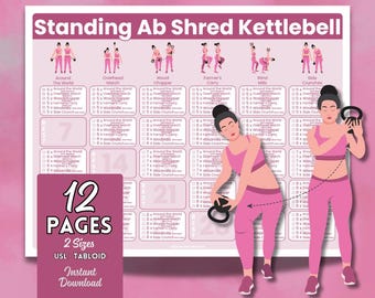 30-Day Standing Ab Shred Kettlebell Challenge – Printable Home Gym Workouts (PDF)