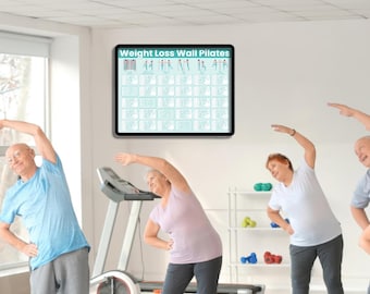 30-Day Weight Loss Wall Pilates Challenge: Standing Beginner Workout  (Printable)