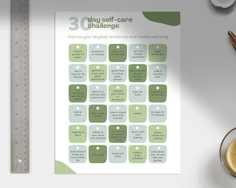 30-Day Self-Care Challenge Printable | Digital Wellness Journal for Mind, Body & Soul | Weekly Self-Care Prompts PDF