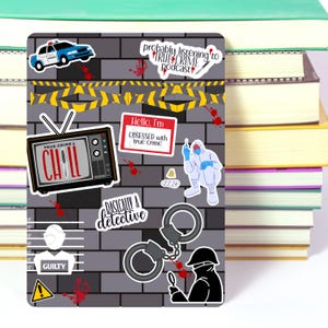 True Crime Stickers for Kindle Insert | Mystery & Crime Design for Clear Case | Kindle Insert | Digital Download