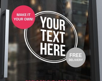 Custom Business Logo Window Vinyl Decal Sticker, Soft Squeegee Included