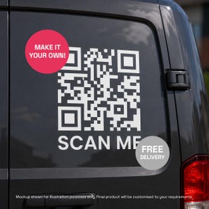 Custom QR Code Vinyl Sticker | Business Window Decal, Scan Me Sign