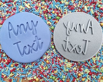 Personalized any text embosser stamp - personalized icing stamp - cake making - eco friendly material - cupcakes - cookie cutter