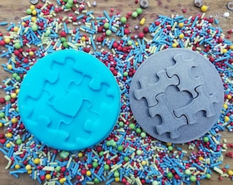 Autism awareness - puzzle embosser stamp - fundraising - personalized icing stamp - cupcakes - personalized cakes - cookie stamp