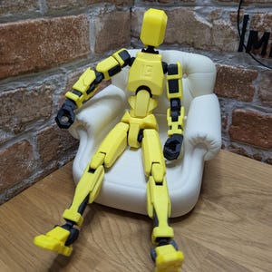 3D printed articulated dummy 13 action figure- available in a variety of colors - gift - collectable- creator soozafone Yellow