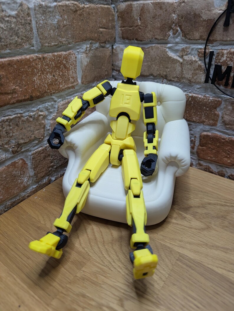 3D printed articulated dummy 13 action figure- available in a variety of colors - gift - collectable- creator soozafone Yellow