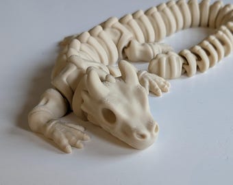 Large 3d printed articulated bone dragon -gift - moveable toy - collectables toy dragon -christmas -birthday gifts - childrens - boys