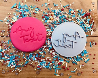 Personalised any text embosser stamp - personalised icing stamp - cake making -eco friendly material -cupcakes - cookie cutter