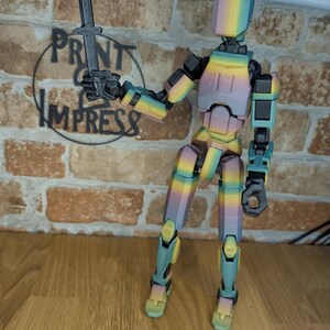 3D printed articulated dummy 13 action figure- available in a variety of colours - gift - collectable- creator soozafone Matt rainbow