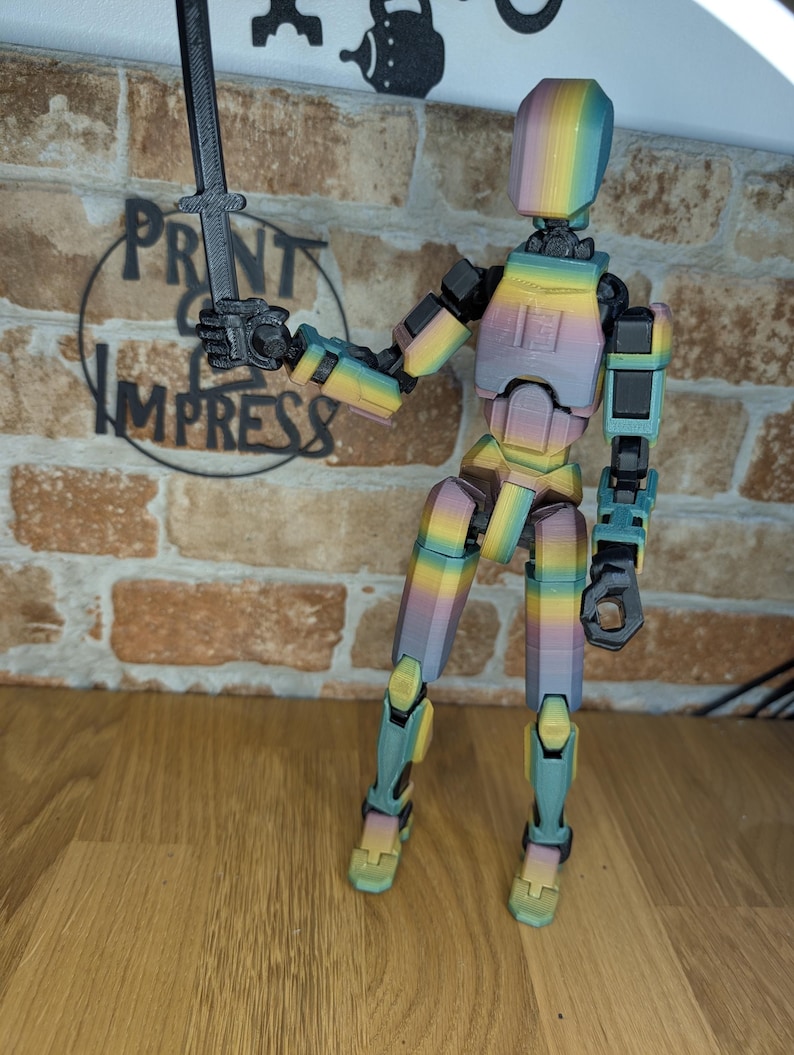3D printed articulated dummy 13 action figure- available in a variety of colours - gift - collectable- creator soozafone Matt rainbow