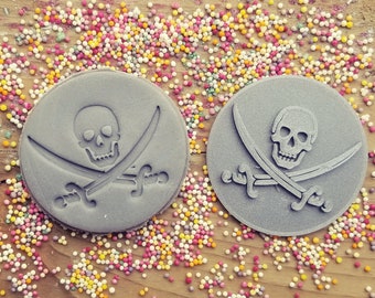 Pirate embosser stamp - personalized icing stamp - cupcakes - birthday - personalized cakes - children's cupcakes - pirate party