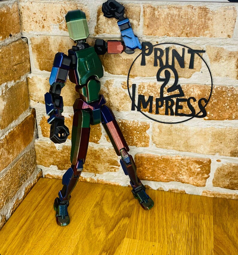 3D printed articulated dummy 13 action figure- available in a variety of colors - gift - collectable- creator soozafone image 9