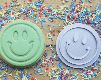 Smiley face embosser stamp - personalized icing stamp - cupcakes - personalized cakes - Happy face