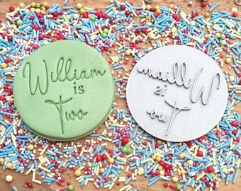 Personalized birthday embosser stamp - personalized icing stamp - cake making - eco friendly material - cupcakes - cookie cutter- 1st birthday