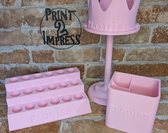 lip gloss stand, crown and make up brush holder suitable for PLouise lip gloss and brush set