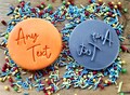 M and S butter biscuits Personalised any text embosser stamp - personalised icing stamp - eco friendly -cupcakes - cookie cutter product logo