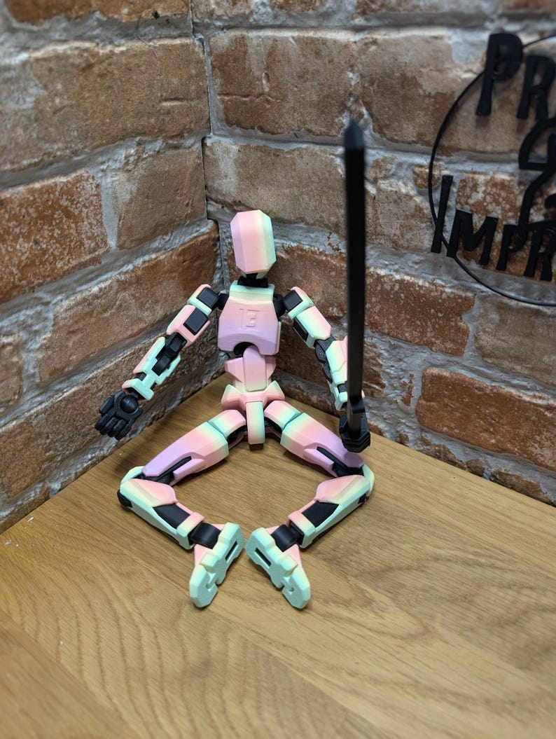3D printed articulated dummy 13 action figure- available in a variety of colors - gift - collectable- creator soozafone pastel