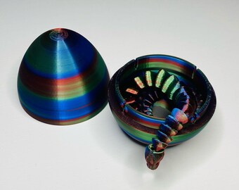 ¡Huevo arcoíris SORPRESA impreso en 3D! Huevo multicolor con una serpiente arcoíris - juguete antiestrés.