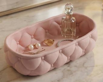 3D printed quilted vanity tray -make-up beauty storage organiser -display stand - available in wide variety of colours