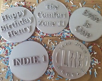 Personalized any text embosser stamp - personalized icing stamp - cupcakes