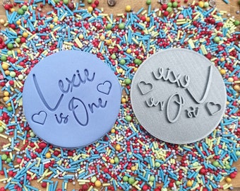Personalized birthday embosser stamp - personalized icing stamp - cake making - eco friendly material - cupcakes - cookie cutter- 1st birthday