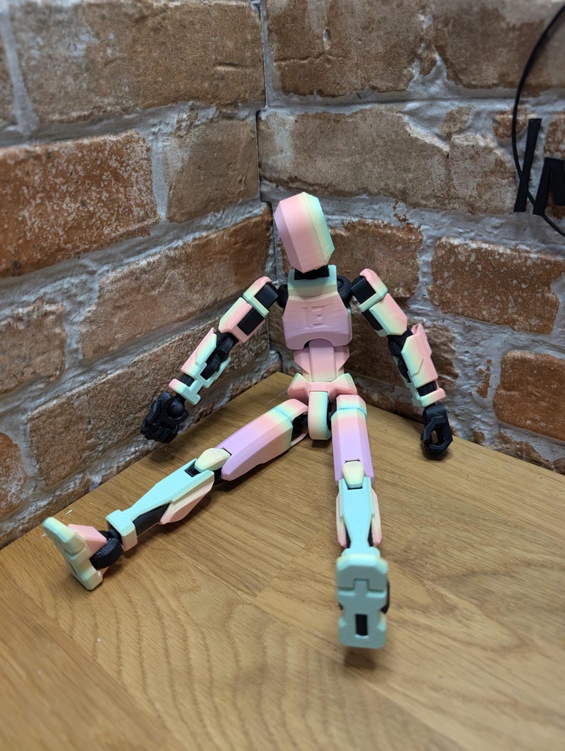 3D printed articulated dummy 13 action figure- available in a variety of colours - gift - collectable- creator soozafone pastel