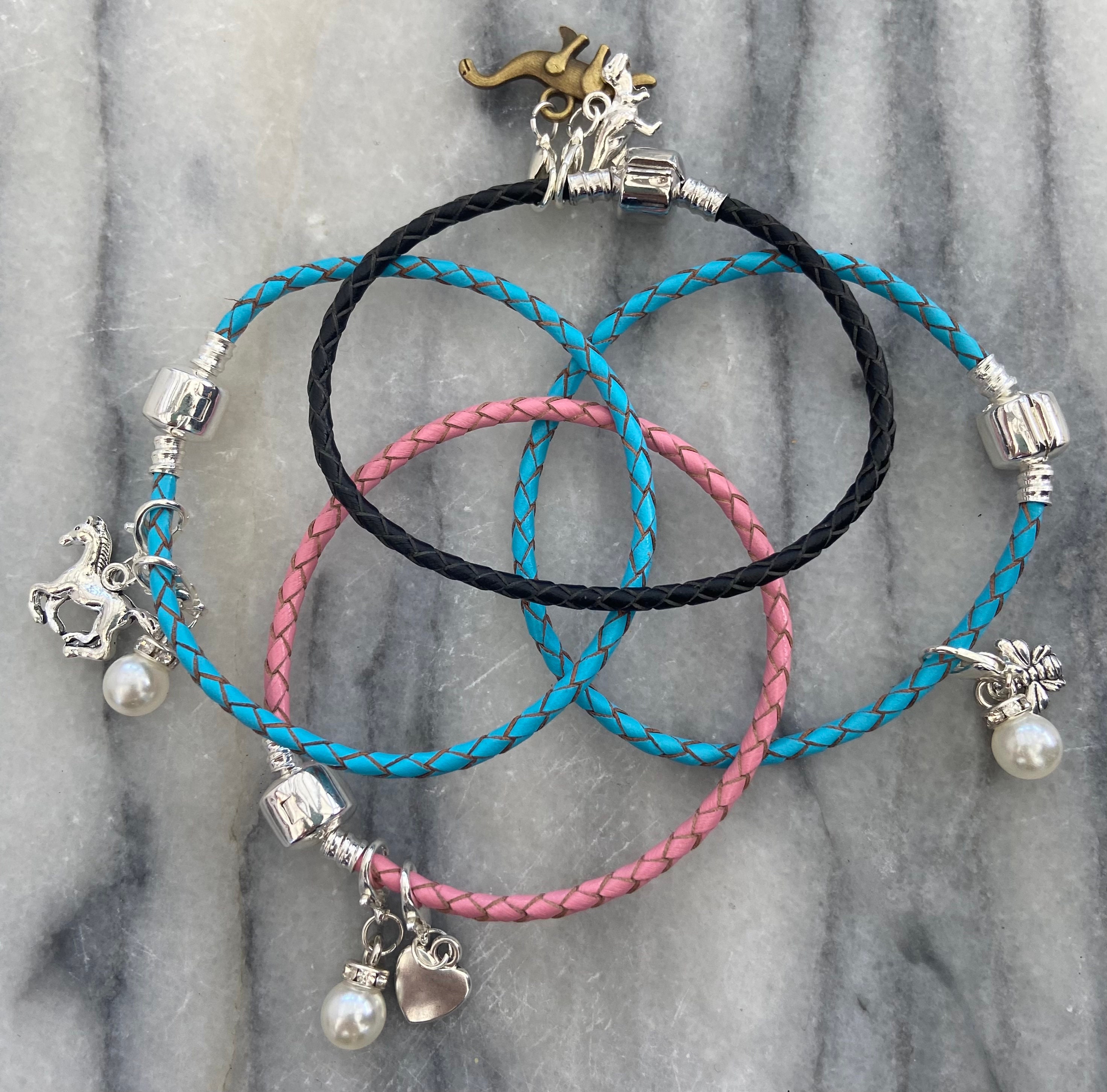 Pandora leather charm bracelet deals