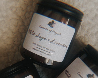White Sage & Lavender Soy Wax Candle - 9 oz