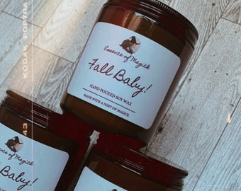 Fall Baby! Apple Cider with a splash of Maple Bourbon Scented Candles, 9 oz Soy Wax Candle, Fall Scented Candles, Natural Soy Wax
