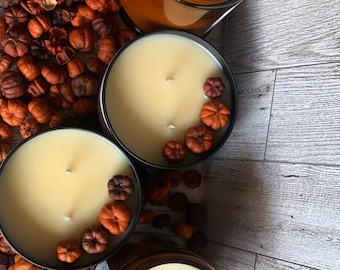 Pumpkin Creme Brulee Candle: Fall Scented Soy Wax Candle